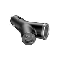Baseus Y Type Car Charger with 2x USB and Extended Lighter Port 3.4A black