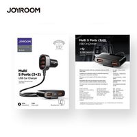 Joyroom JR-CL03 5 Multi Ports Car Charger - 3.0 USB Charger