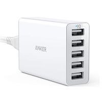 Anker PowerPort 5 Lite 5-Port USB Desktop Charger A2134 White