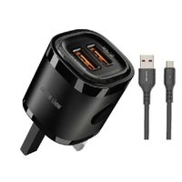 Green Lion 12w Usb A To C 2 Usb Micro Charger 2.4a
