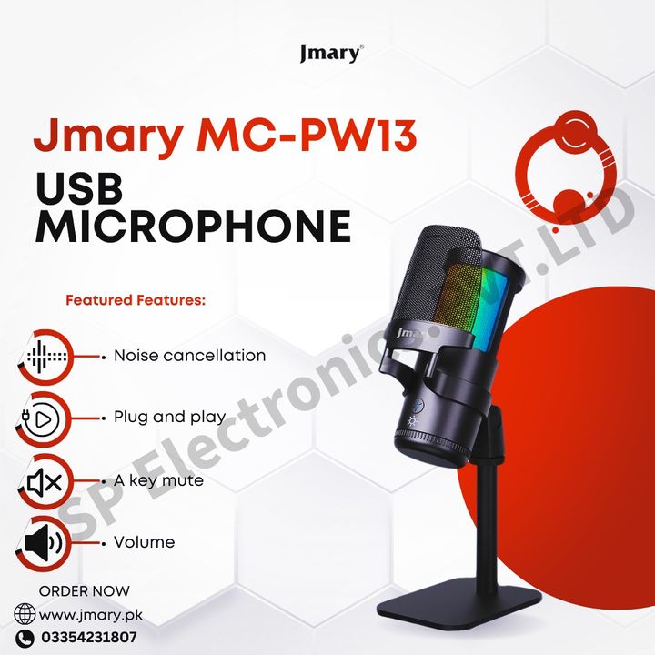 JMARY MC-PW13 USB MICROPHONE | SP Electronics - Online Store